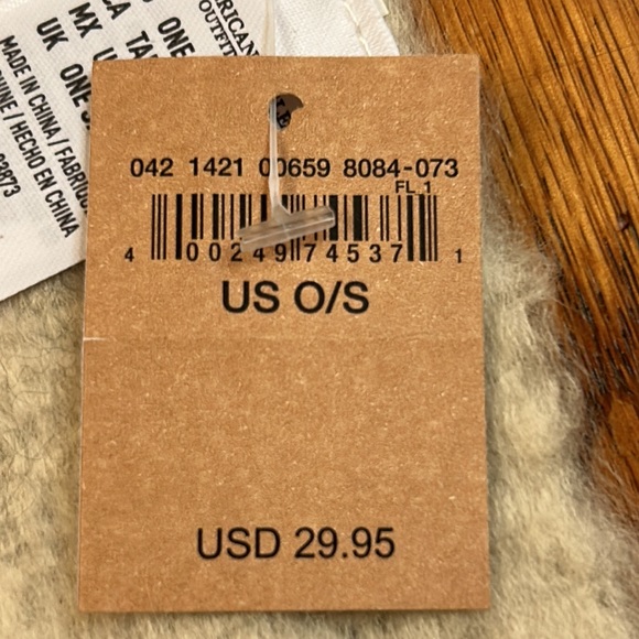 NWT American Eagle Black Gray and White Soft Winter Scarf with Fringe - Picture 7 of 9